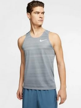 Image of Nike Dry Miler Tank, Grey Size M Men