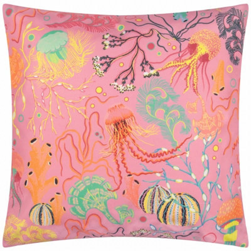 Image of Furn Furn Reef Printed Outdoor Cushion in Pink Size: 45cm x 45cm Pink 45cm x 45cm Unisex 5025532850690