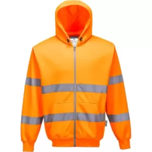 Image of Portwest Zip Front Class 3 Hi Vis Hoodie Orange M