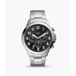 Image of Fossil Mens Yorke Multifunction Stainless Steel Watch - Silver