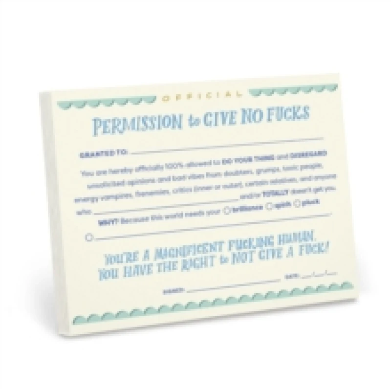 Image of Em & Friends Permission to Give No Fucks Notepad Other printed item