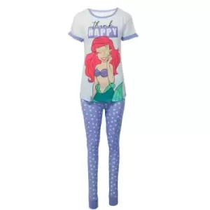 Image of Disney Womens/Ladies Little Mermaid Ariel Pyjama Set (12-14) (White/Lilac)