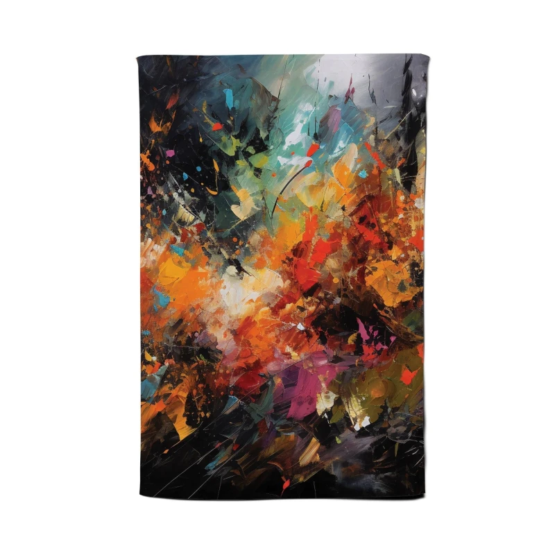Image of Warren Reed - Designer A Vibrant Abstract Painting Capturing The Energy & E Tea Towel in Orange Orange Unisex