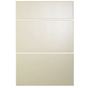 Image of Cooke Lewis Raffello High Gloss Cream Drawer front W500mm Set of 3