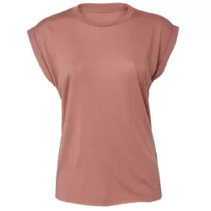 Image of Bella + Canvas Womens/Ladies Flowy Rolled Cuff Muscle T-Shirt (XL) (Mauve)