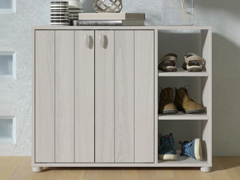 Image of GFW Bideford Grey 2 Door Compact Shoe Cabinet