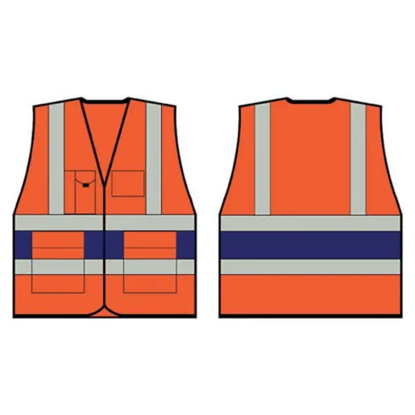 Image of Beeswift Beeswift High Visibility Executive Vest Orange/Navy Blue M HVV45NM