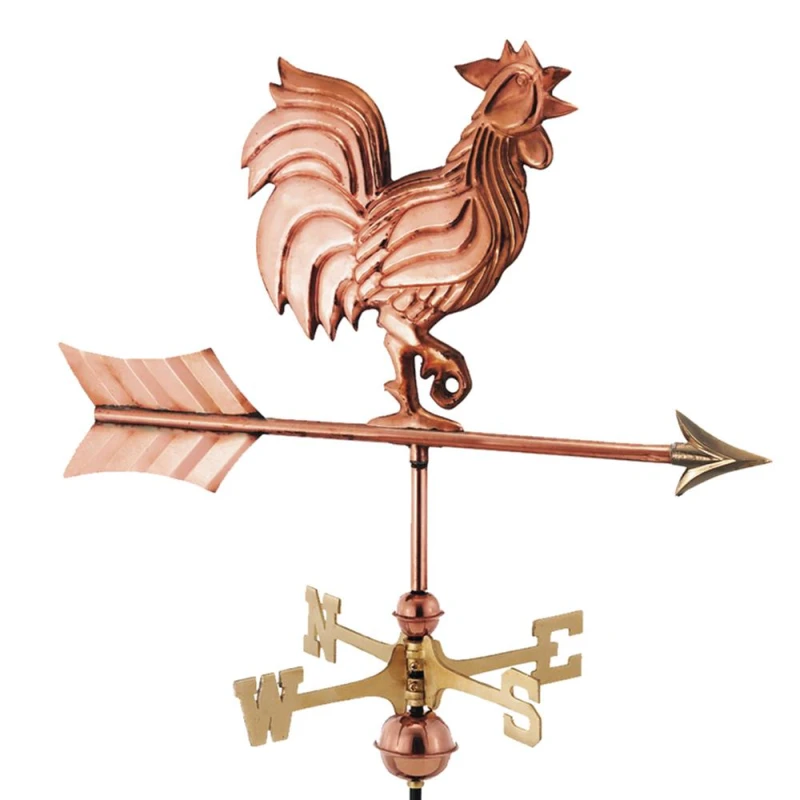 Image of Good Directions Cottage Rooster Copper Weathervane - H67 x W50 x L28cm Copper Unisex