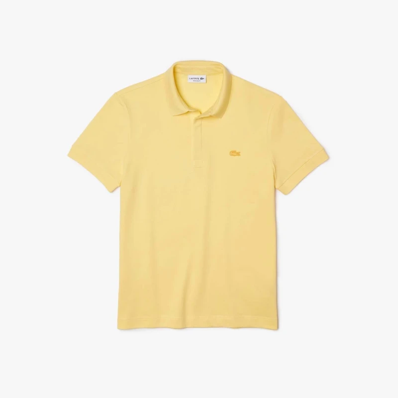 Image of Lacoste Regular Fit Paris Stretch Piqu Polo Shirt - Yellow Yellow 3XL