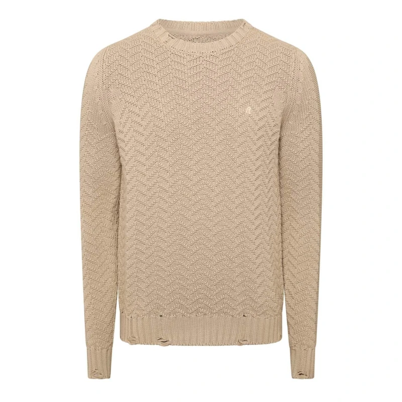 Image of Replay Knitted Crewneck Sweatshirt Brown male S