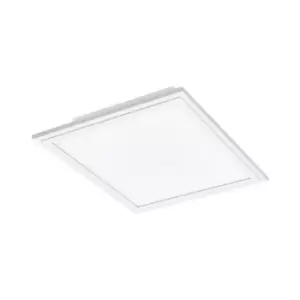 Image of Flush Ceiling Light Colour White Shade Square White Plastic Bulb LED 14W Incl