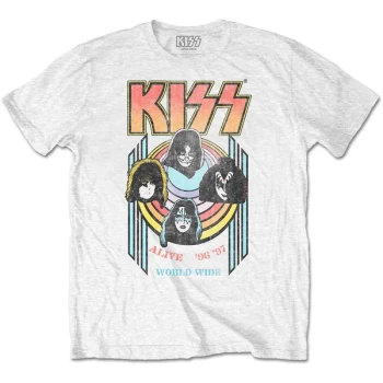 Image of KISS - World Wide Unisex Medium T-Shirt - White