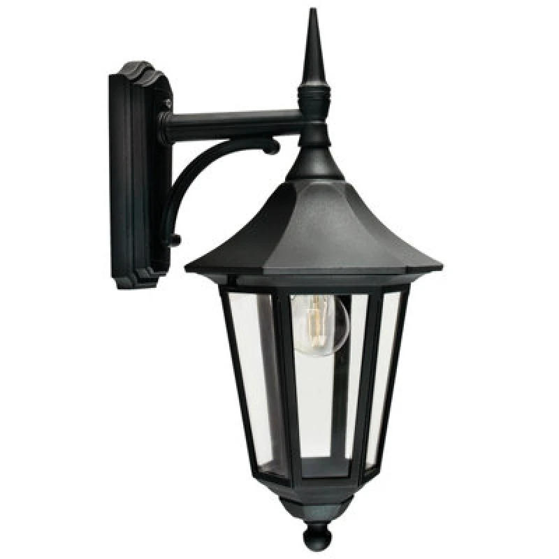 Image of Norlys Norlys Valencia Outdoor Hanging Lantern Wall Light - Black