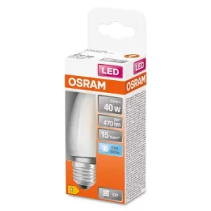 Image of Osram 40W Filament Frosted E27 Candle LED Bulb - Cool White