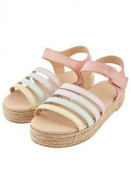 Image of Monsoon Girls Rainbow Espadrille Sandal - Multi, Size 4 Older