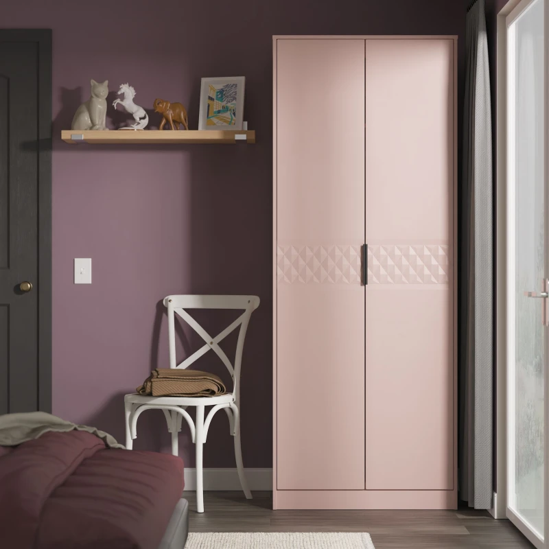 Image of Ready Assembled 2 U Islay 2 Door Wardrobe (Ready Assembled) in Dusty Pink Dusty Pink Unisex