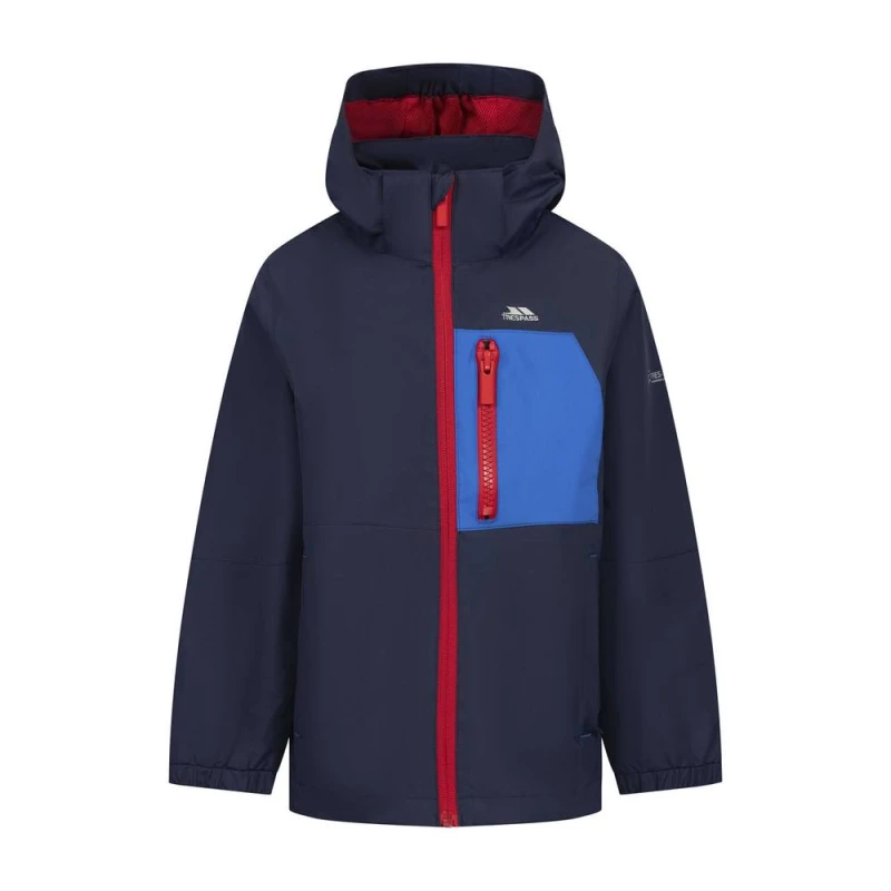 Image of Trespass Evandor Waterproof Jacket in Navy Size: 2-3 Years Navy Unisex 2-3 Years
