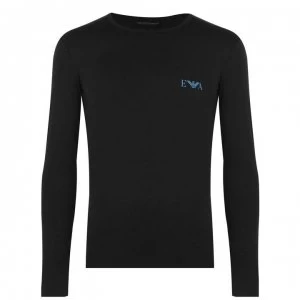 Image of Emporio Armani Monogram Long Sleeve T-Shirt Black Size L Men
