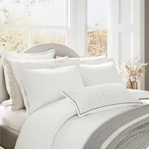 Image of Bedeck of Belfast Ayda Semi Plain Double Duvet Cover Set, Chalk