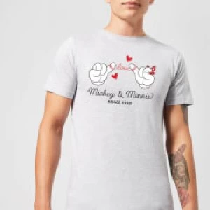 Image of Disney Mickey Mouse Love Hands T-Shirt - Grey - 5XL