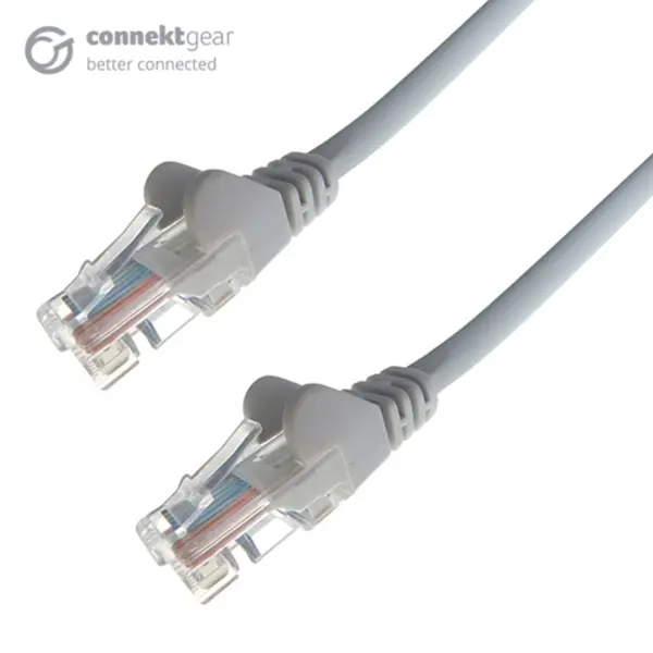 Image of Connekt Gear 0.5m RJ45 CAT6 UTP Stranded Flush Moulded LS0H Network Cable - 24AWG - Grey