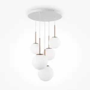 Image of Maytoni Basic Form Modern 5 Light Cluster Pendant Ceiling Light Gold E14