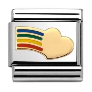 Image of Nomination CLASSIC Gold Love Rainbow Heart Charm 030283/12