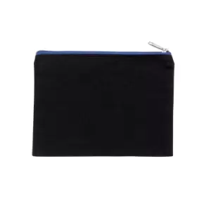 Image of Kimood Medium Cotton Canvas Pouch (One Size) (Black/Royal Blue)