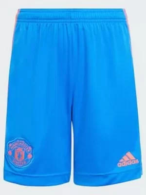 Image of Adidas Manchester United Junior 21/22 Away Short, Blue, Size 13-14 Years