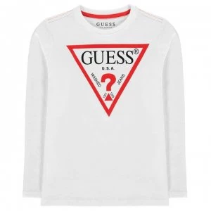 Image of Guess Long Sleeve T Shirt - White/Red A000