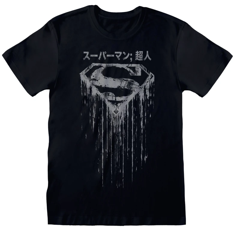 Image of Superman Distressed T-Shirt Black male