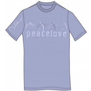 Image of John Lennon Tee Shirt: Peace & Love Light Blue: Small