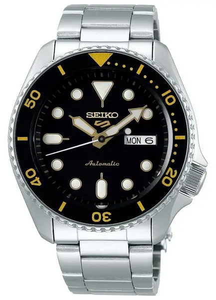 Image of Seiko SRPD57K1 5 Sport Sports Automatic Black & Gold Watch