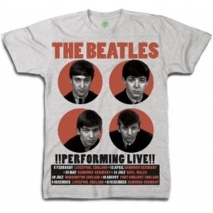 Image of The Beatles Performing Live Mens Grey Boxed TS: XXL