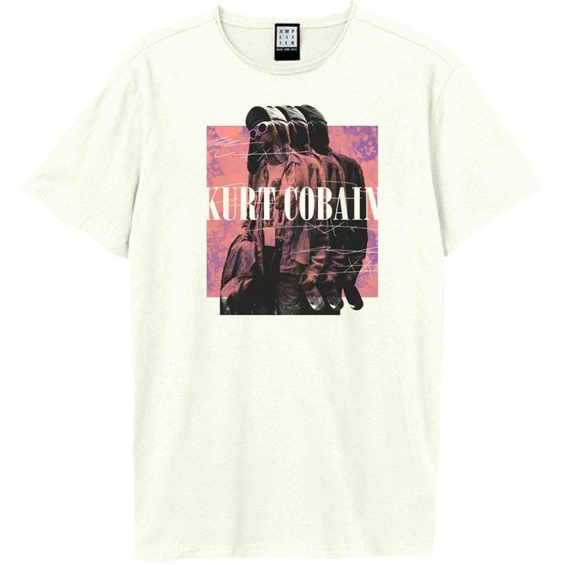 Image of Amplified Amplified Men 90s Frontman Kurt Cobain T-Shirt in White Size: X-Small White XS Male 5063693952884