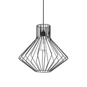 Image of Ampolla 1 Light Wire Ceiling Pendant Black, E27