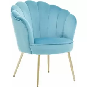 Image of Ovala Aqua Velvet Scalloped Chair - Premier Housewares
