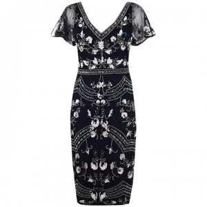 Image of Adrianna Papell Cap Sleeve Beaded Dress - MIDNIGHT MULTI