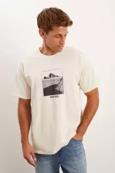 Image of Mens Over Sized Short Sleeve Desert Oasis Print Tee