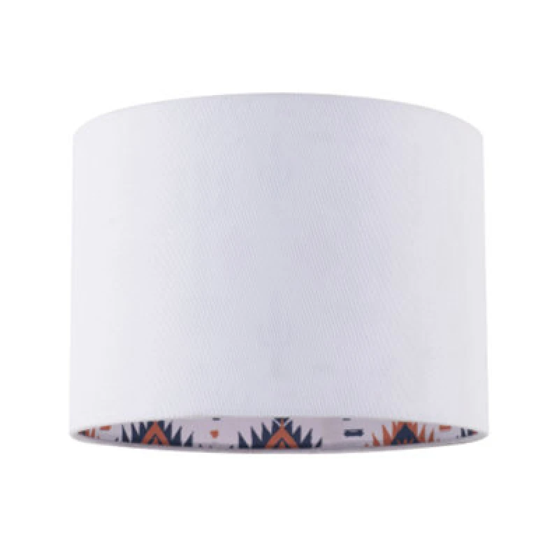 Image of Happy Homewares Western Cactus Themed White Linen Lamp Shade With Inner Vibrant Print