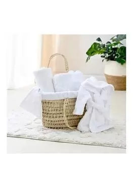 Image of Clair De Lune Marshmallow Baby Gift Basket- White