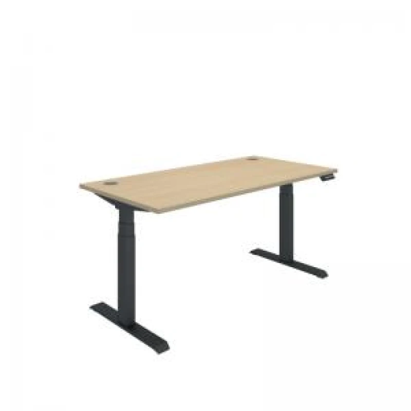 Image of Polaris Dual Motor Sit/Stand Desk 1600x800 Oak/Black KF800128