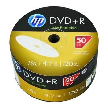 Image of HP DVD-R Inkjet Print 16X 4.7GB Wrap Pack of 50 69302