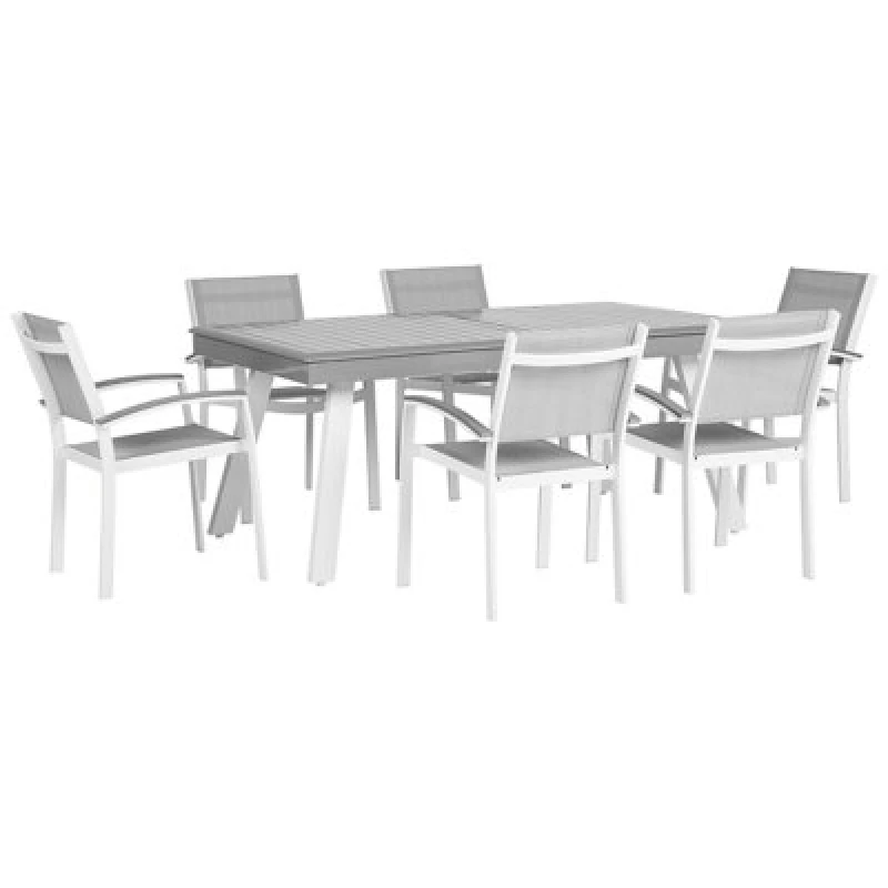 Image of Beliani Garden Dining Set 6 Seater Pereta Metal Grey