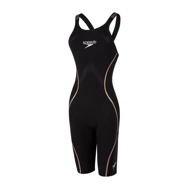 Image of Speedo Womens Fastskin Intent Closed Back Boyleg Swimsuit Black/Gold female 28 (2XS)