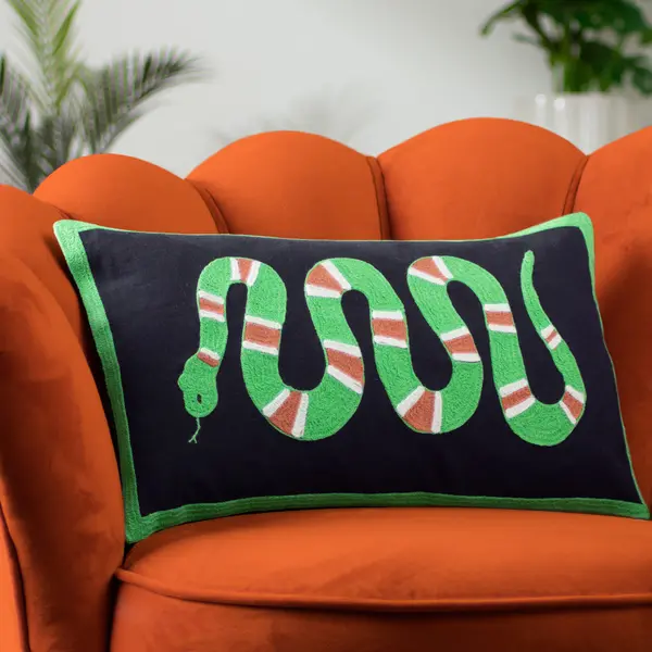 Image of Coral Snake Cushion Lime / 30 x 50cm / Polyester Filled