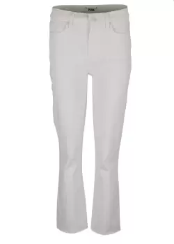 Image of Paige Womens Cindy Crop Raw Hem Jeans In White