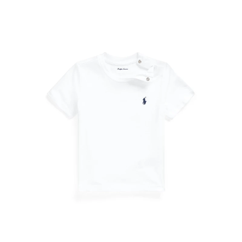 Image of Polo Ralph Lauren Kids Cotton Short Sleeve Crew Neck T-Shirt White male 9 Mnth