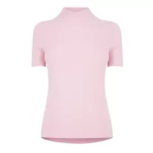 Image of Hugo Sharize High Neck Ribbed Top - Pink