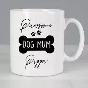 Image of Personalised Pawsome Dog Mum Mug White